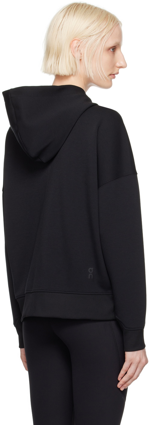 On Black Zipped Hoodie