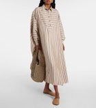 Loro Piana Striped linen and silk kaftan