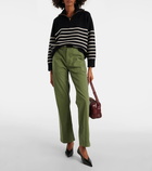 Nili Lotan Ganze striped cashmere half-zip sweater