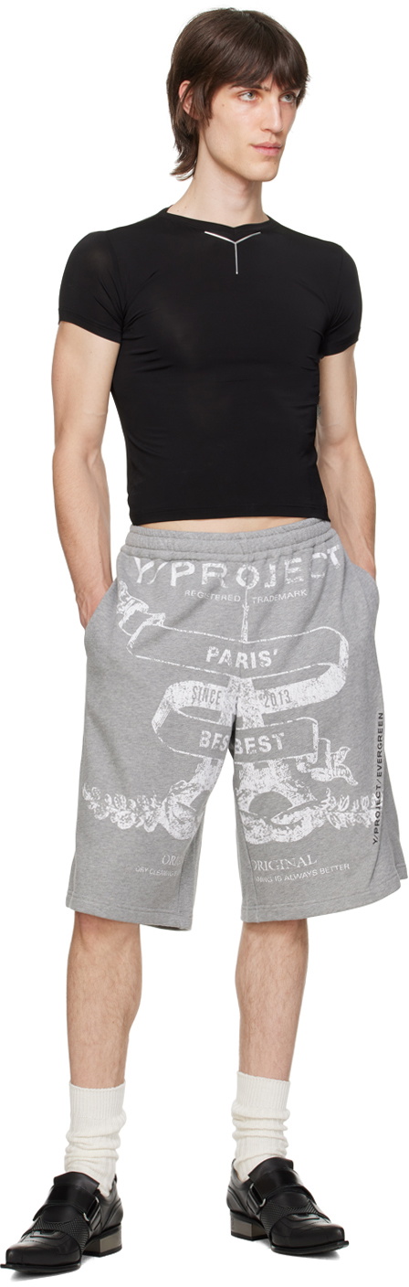 Y/Project Black V-Neck T-Shirt