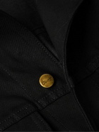 Cherry Los Angeles - Cotton-Blend Corduroy-Trimmed Embellished Denim Jacket - Black