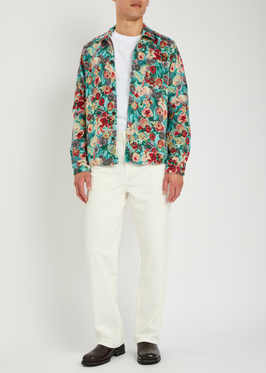 Les Deux Floral-jacquard Woven Overshirt Multicoloured 1