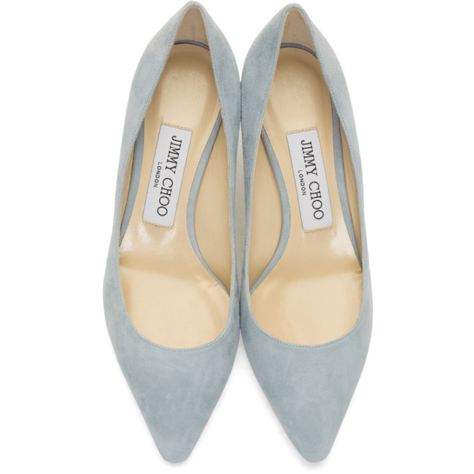 Jimmy Choo Blue Suede Romy 60 Heels Jimmy Choo