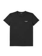 Balmain - Logo-Flocked Cotton-Jersey T-Shirt - Black