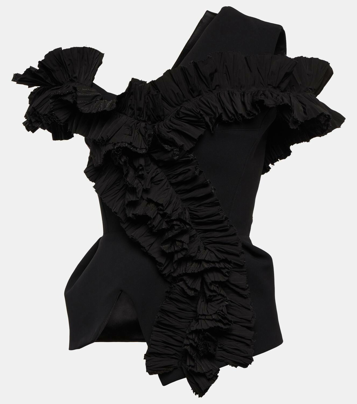Maticevski Dark Rose ruffled top