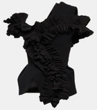 Maticevski Dark Rose ruffled top