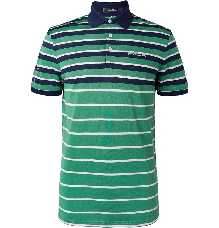 Photo: RLX Ralph Lauren - Striped Tech-Piqué Golf Polo Shirt - Men - Green