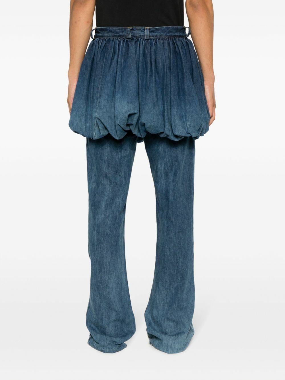 AARON ESH Blue Skirt Overlay Flared Jeans