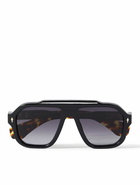 Jacques Marie Mage - Octavian Aviator-Style Acetate and Silver-Tone Sunglasses