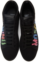 Moschino Black Painted Logo High Sneakers