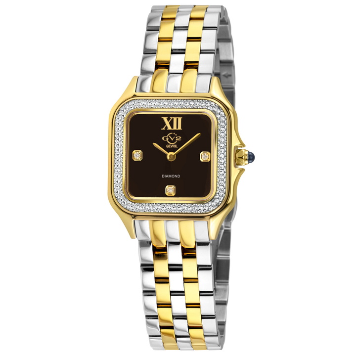 Photo: GV2 by Gevril Milan Quartz Diamond Black Dial Ladies Watch 121434B