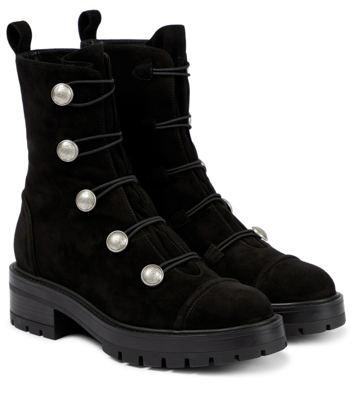 Photo: Aquazzura Bonnie & Clyde suede combat boots