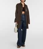 Loewe Anagram canvas and leather shoulder bag