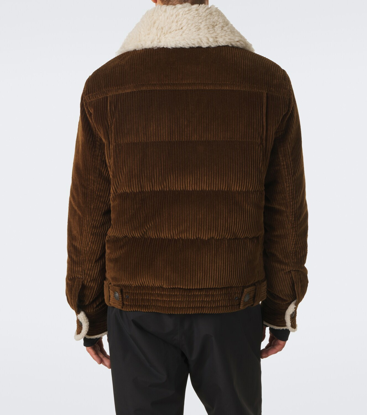 Moncler Grenoble Shearling-trimmed corduroy down jacket