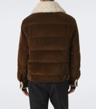 Moncler Grenoble Shearling-trimmed corduroy down jacket