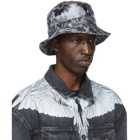 Marcelo Burlon County of Milan Grey and Black Starter Black Label Edition Cross Bucket Hat