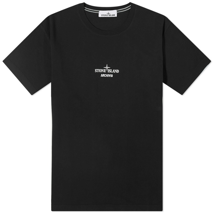 Photo: Stone Island Men's Archivo Print T-Shirt in Black