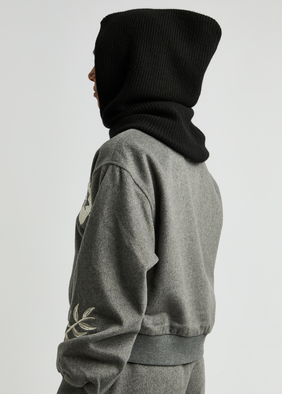Loop Cashmere Ribbed Cashmere Hood - Black - One Size