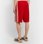 Gucci - Webbing-Trimmed Tech-Jersey Shorts - Red