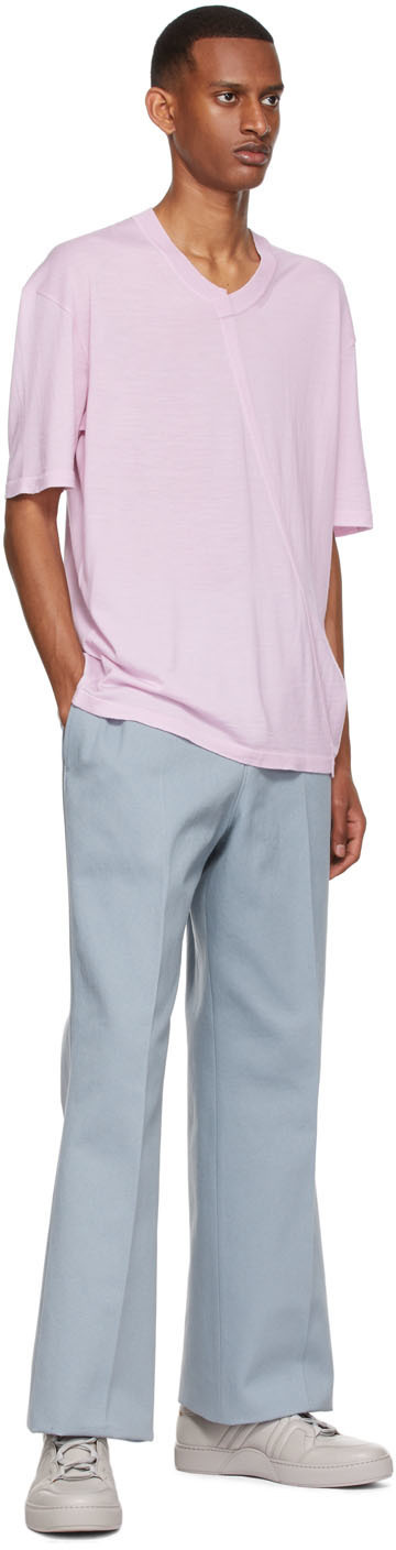Ermenegildo Zegna Couture Blue Cotton Trousers