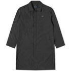 Fred Perry Men's Button Through Mac in Black