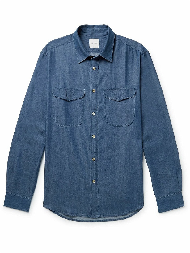 Photo: Paul Smith - Gents Cotton and Lyocell-Blend Chambray Shirt - Blue