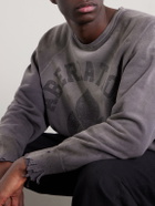 SAINT MXXXXXX - Abberation Distressed Printed Cotton-Jersey Sweater - Gray