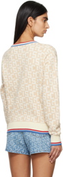 GCDS Beige Jacquard Sweater