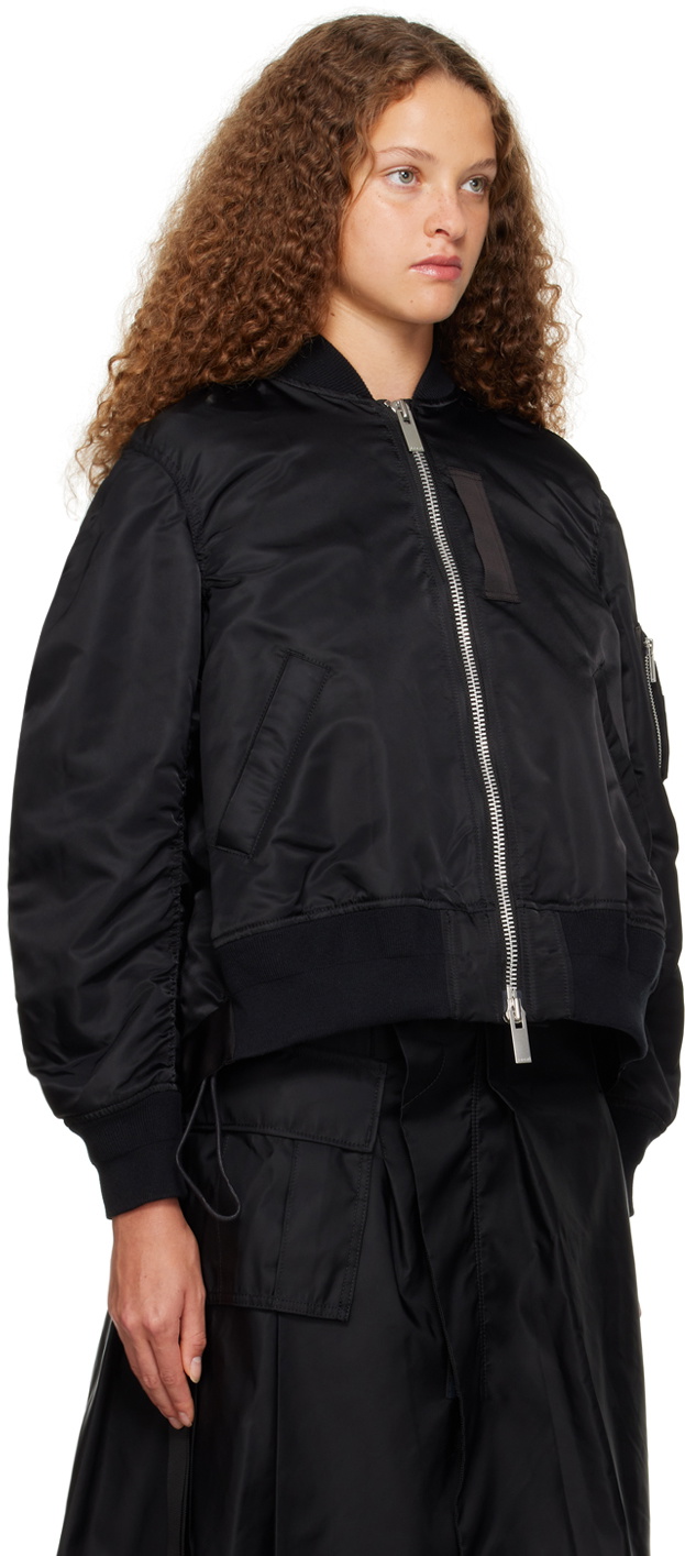 こんぶ☆sacai 美品 191,000円 Pleated Jacket sacai Black Pleated Bomber Jacket Sacai