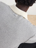 mfpen - Charming Striped Wool Polo Sweater - Gray