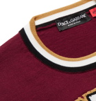 Dolce & Gabbana - Slim-Fit Intarsia Wool Sweater - Burgundy
