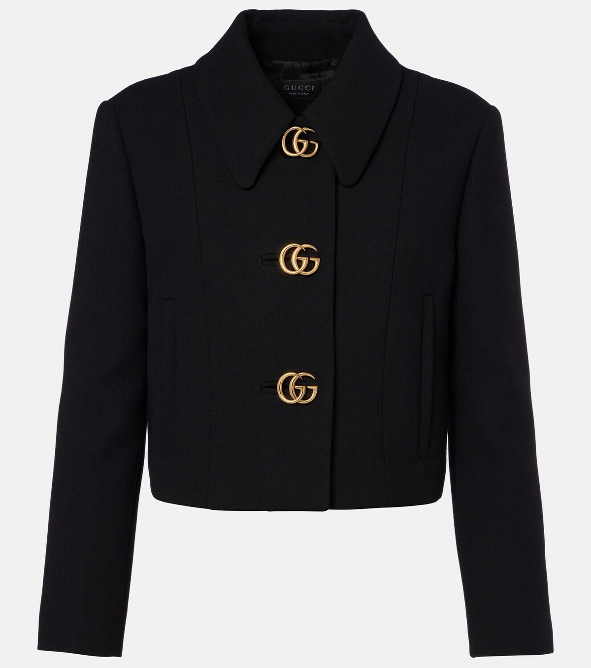 Gucci Double G cropped wool crêpe jacket