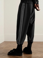 Y-3 - Tapered Striped Wool-Blend Track Pants - Black