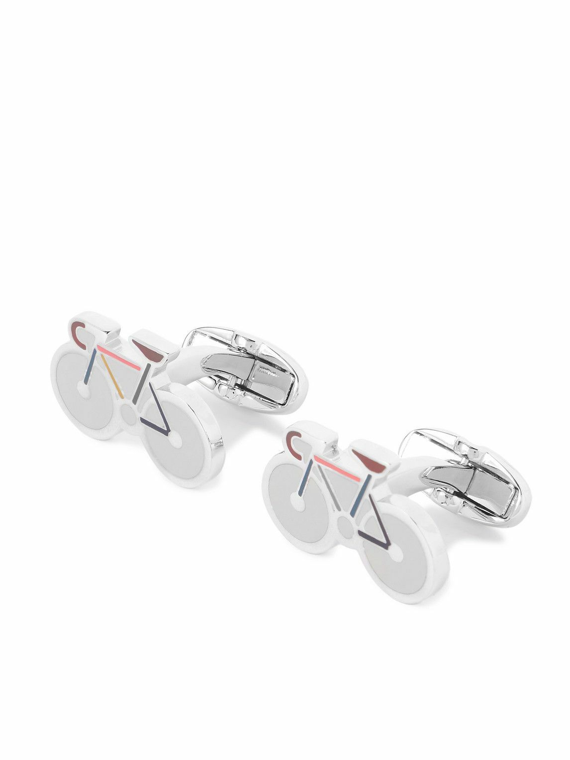 Paul Smith - Bike Silver-Tone and Enamel Cufflinks