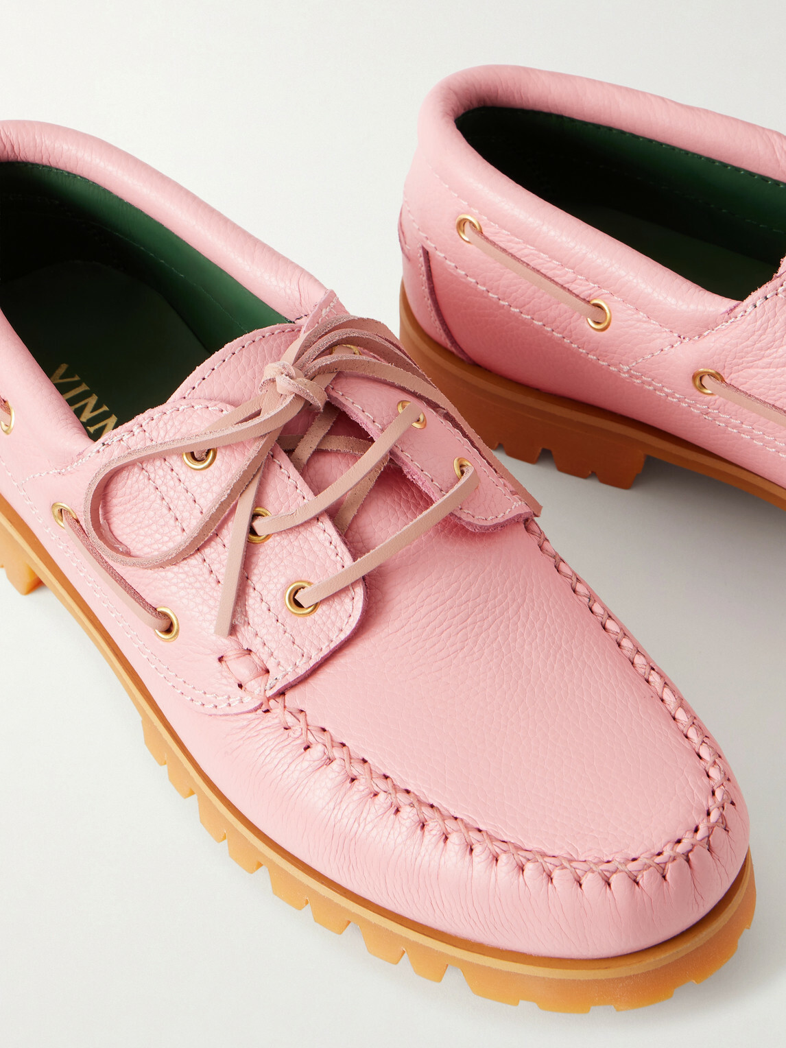 VINNY's - Aztec Full-Grain Leather Boat Shoes - Pink
