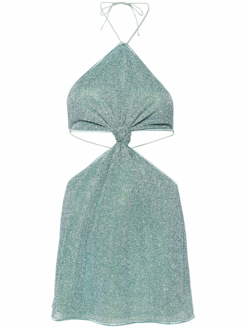 Osree Green Lumire Halterneck Mini Dress Oseree