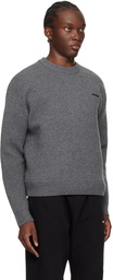 We11done Gray Embroidered Sweater