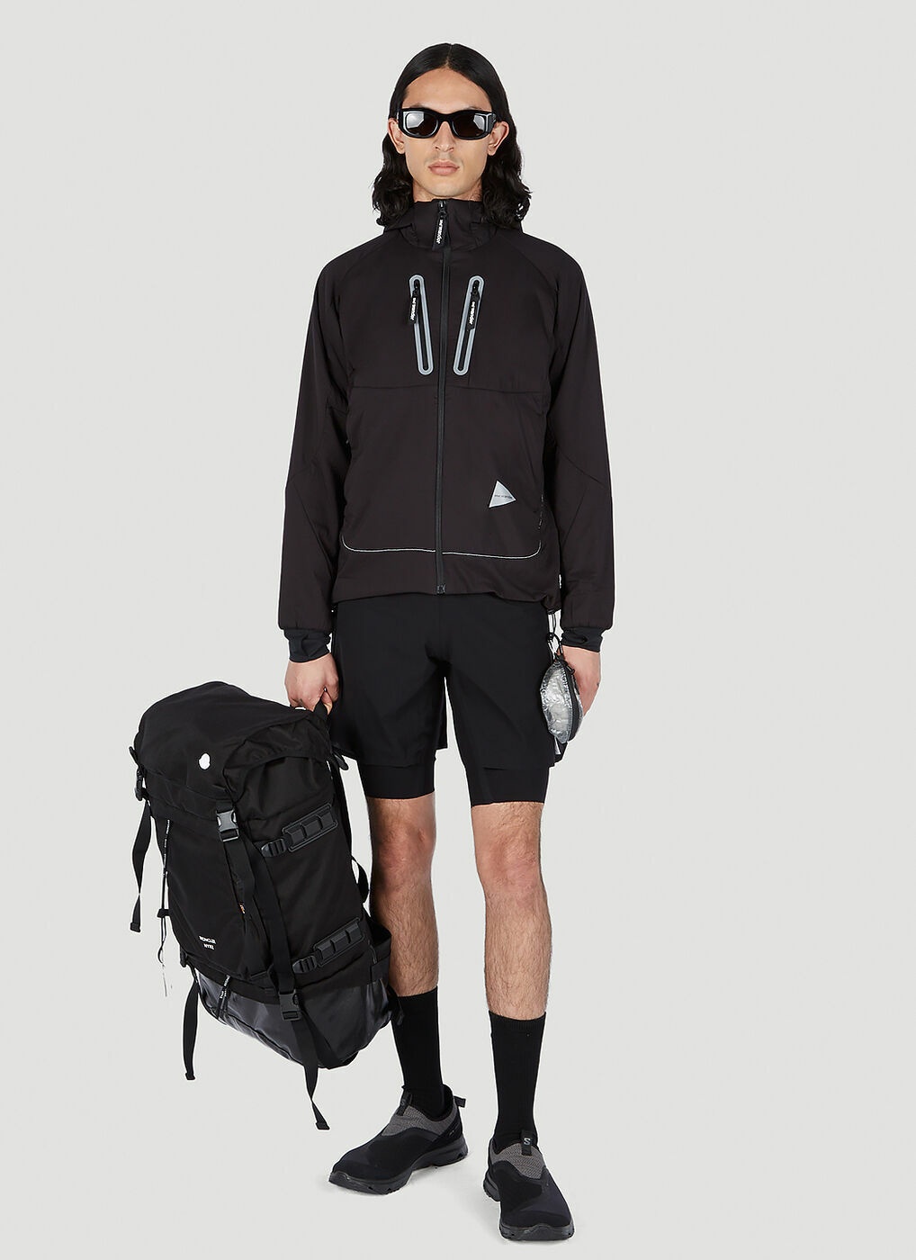 And Wander - Alpha AIR Hooded Jacket in Black and Wander