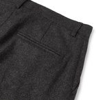 YMC - Cropped Mélange Flannel Trousers - Men - Charcoal