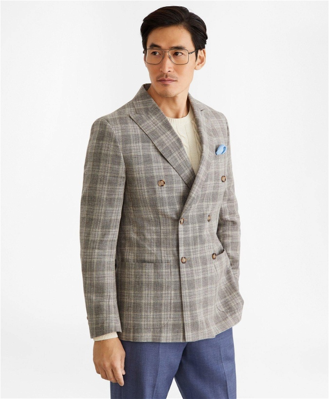 Photo: Brooks Brothers Men's Regent Fit Double-Breasted Check Sport Coat | Beige