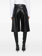 Jade Cropper Blue Cut-Out Faux-Leather Shorts