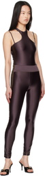 Versace Jeans Couture Brown Logo Trim Leggings