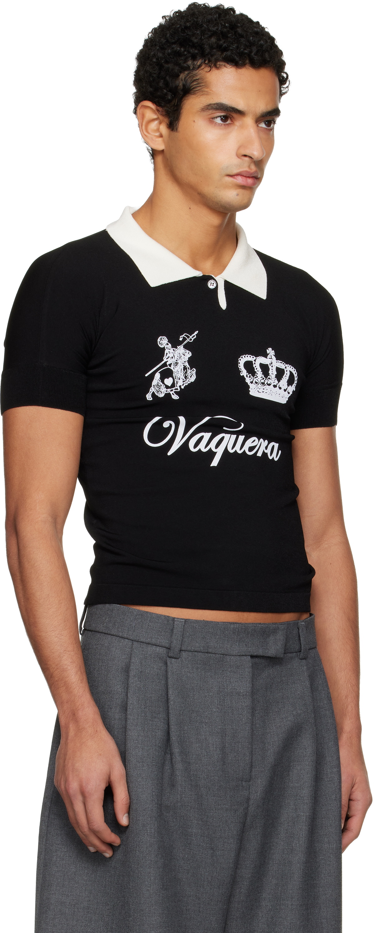 VAQUERA Black Knit Polo