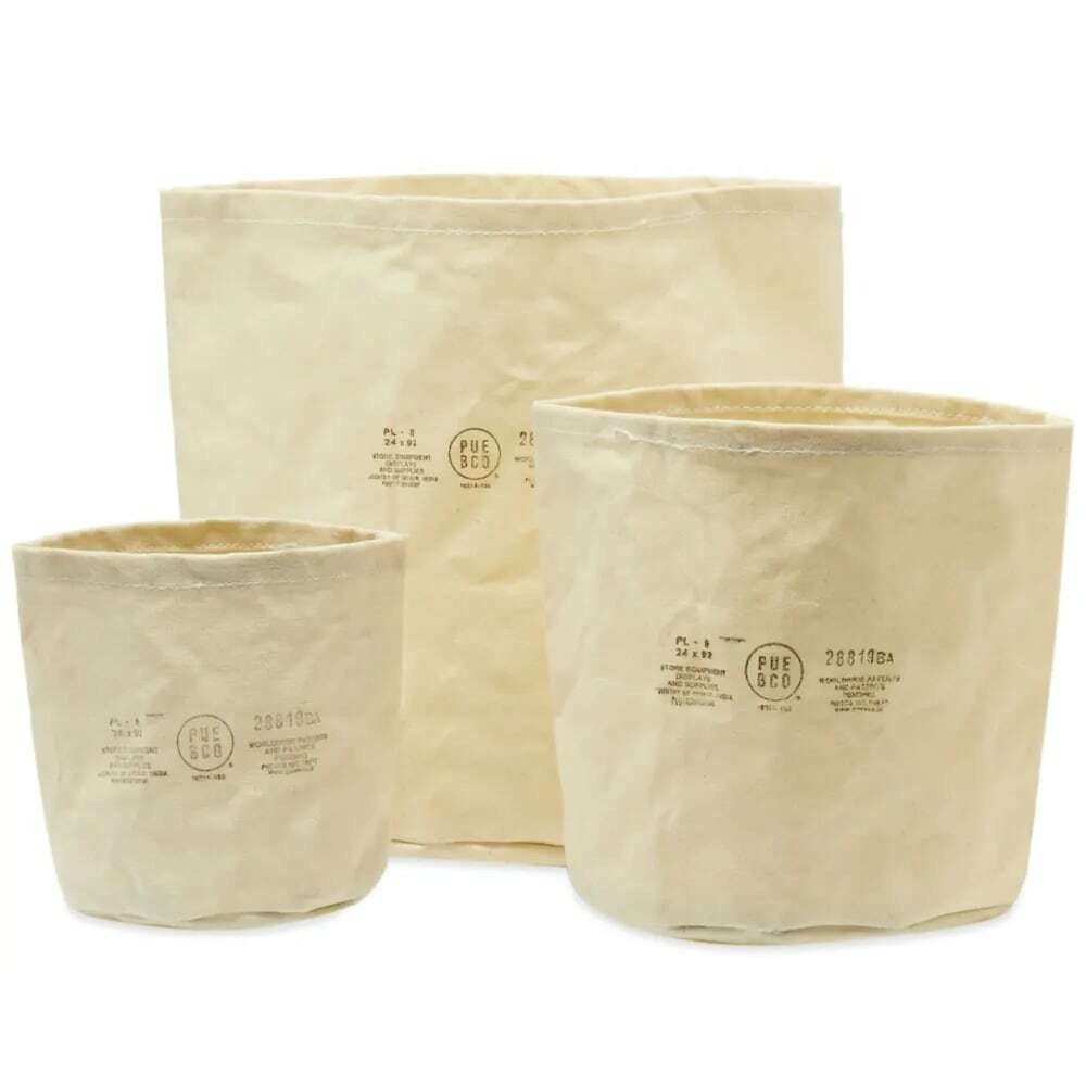 Photo: Puebco Canvas Pot Cover - Set Of 3 in Off White