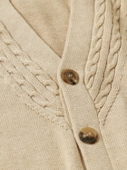 Ghiaia Cashmere - Cable-Knit Cotton Cardigan - Neutrals