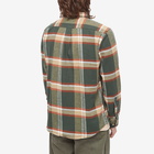 Portuguese Flannel Men's Farm Button Down Check Shirt in Green/Orange/Stone