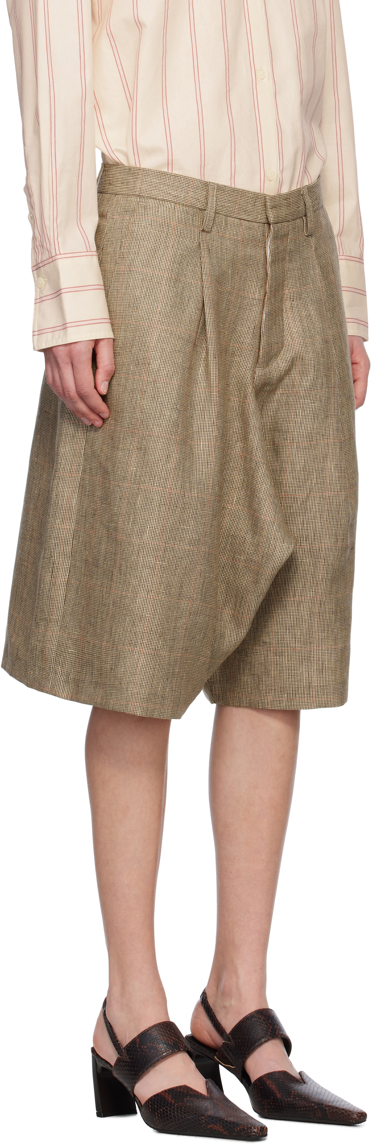 R13 Brown Jumbo Tailored Shorts
