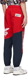 AAPE by A Bathing Ape Red Paneled Track Pants