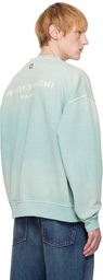 WOOYOUNGMI Blue Dying Back Logo Sweatshirt