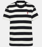 Ami Paris Ami de Cœur striped cotton T-shirt